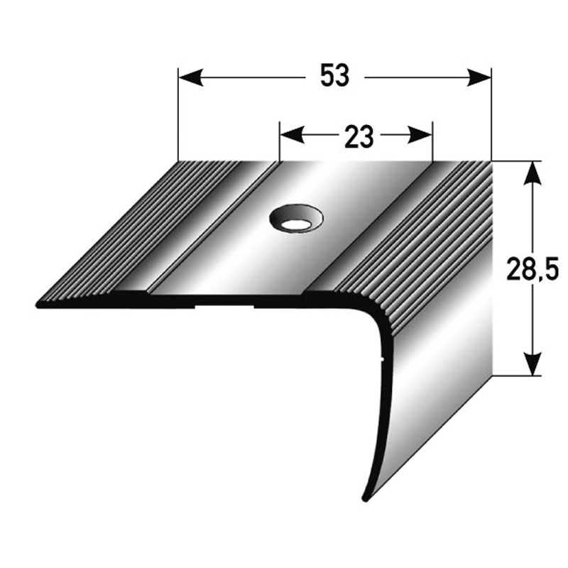 AUER Alu Treppenkantenprofil Typ 86, 28,5 x 53 mm, 270 cm, silber AUER Alu Treppenkantenprofil Typ 86, 28,5 x 53 mm, 270 cm, silber