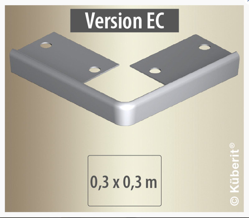 Küberit Treppenkantenprofil 860 EC mit runder Ecke, 30 x 30 cm, silber (F4)