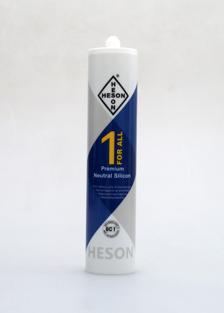 Heson 1 For All Fugenmasse 310 ml Neutral Silikon, natursteinverträglich, Manhattan (1)