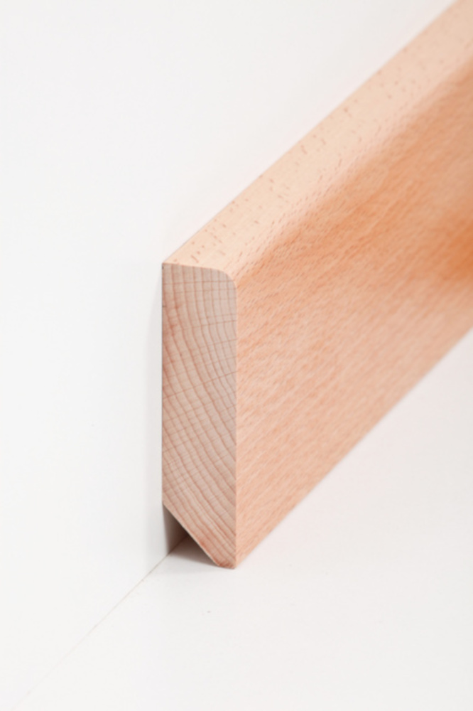 SÜDBROCK Holzfußleiste Buche 20 x 80 mm, abgerundet, natur lackiert, fallende Längen SÜDBROCK Holzfußleiste Buche 20 x 80 mm, abgerundet, natur lackiert, fallende Längen