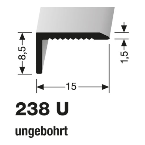 Küberit Winkelprofil Typ 238 U, 8,5 x 15 mm, 270 cm, sand (F9)