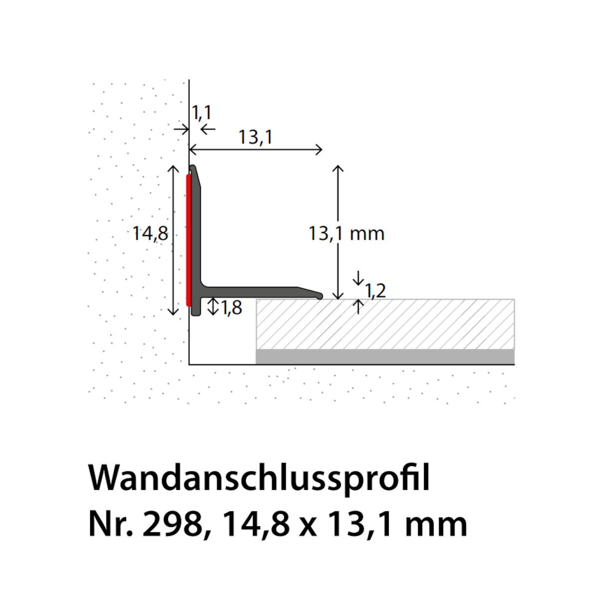 PRINZ Wandabschlußprofil Nr. 298 SK, 14,8 x 13,1 mm PRINZ Wandabschlußprofil Nr. 298 SK, 14,8 x 13,1 mm