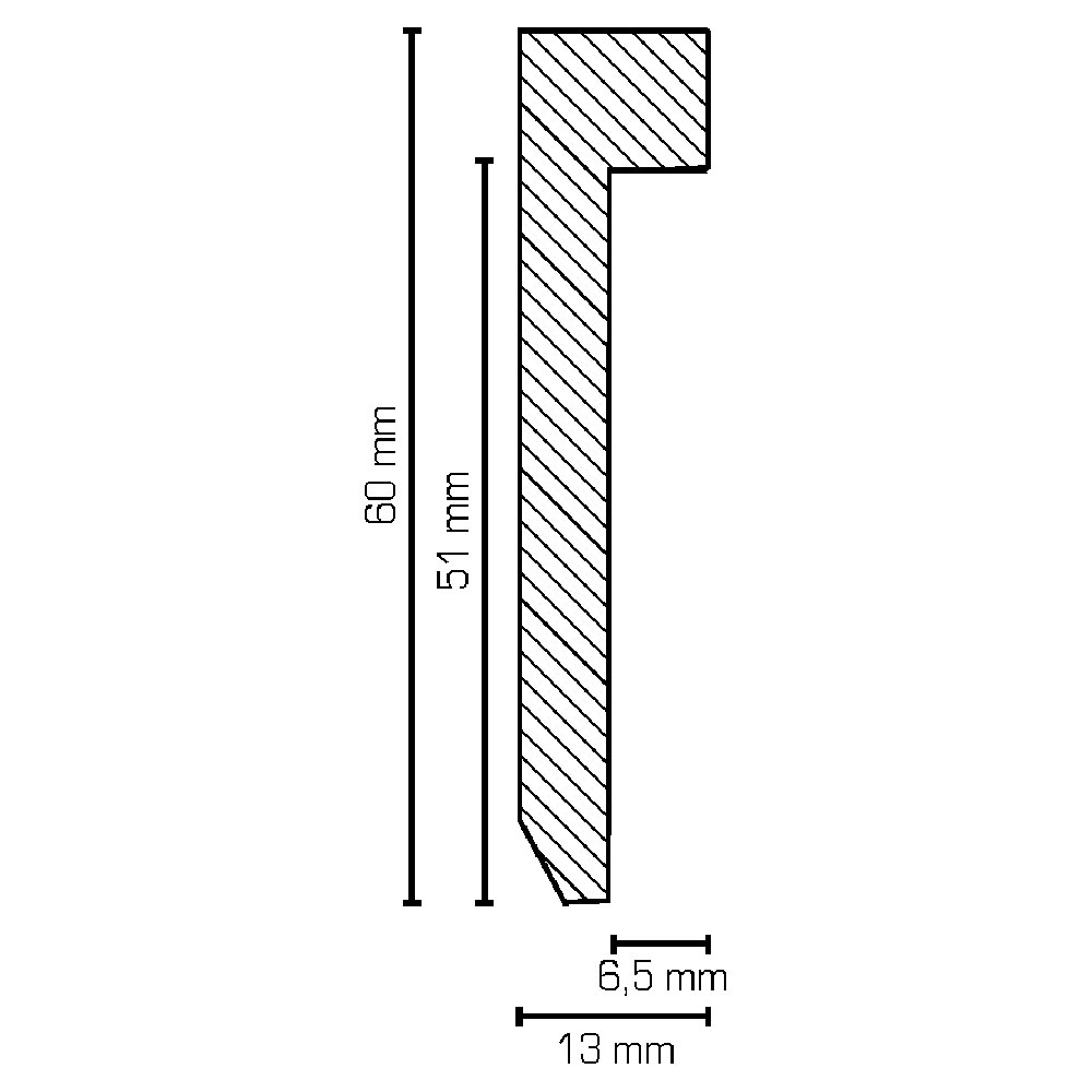 SÜDBROCK MDF Fußleiste für Designböden 250cm. silber SÜDBROCK MDF Fußleiste für Designböden 250cm. silber