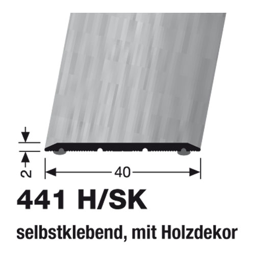 KÜBERIT Alu Übergangsprofil 40 mm, 441 H/SK, 300 cm, Eiche dunkel (H31)