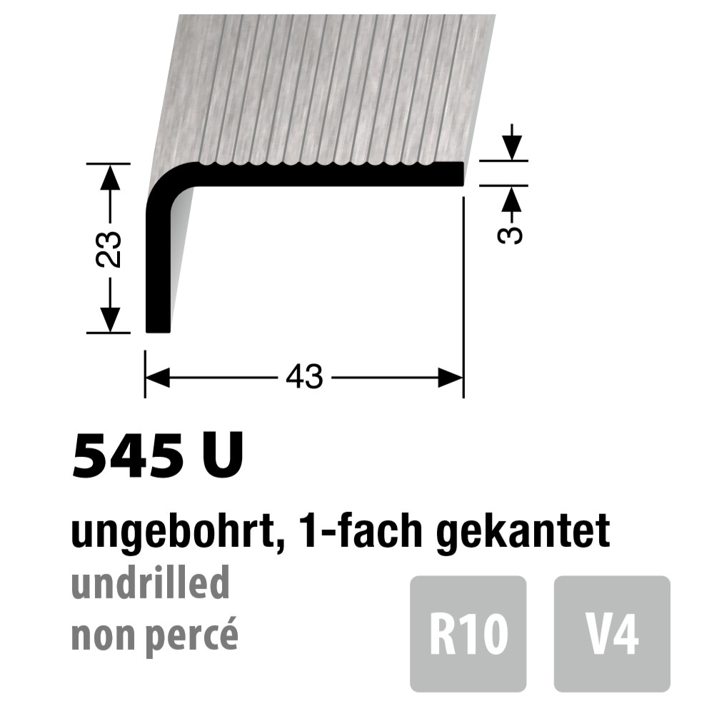 Küberit Winkelprofil Typ 545 U, 250 cm, edelstahl gebürstet (F8G) Küberit Winkelprofil Typ 545 U, 250 cm, edelstahl gebürstet (F8G)
