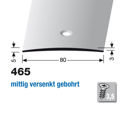 Küberit Übergangsprofil Typ 465, 80 mm, 100 cm, silber (F4)