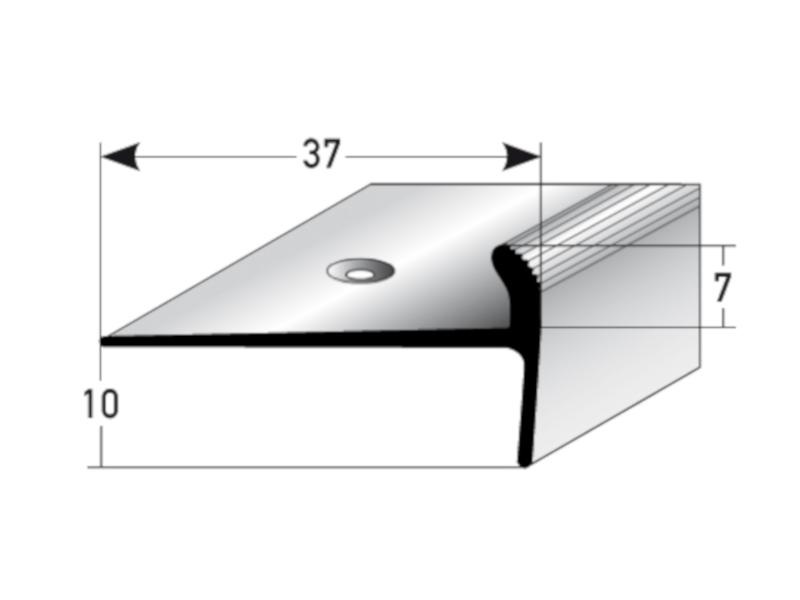 AUER Alu Treppenkantenprofil Typ 333, 10 x 37 x 7 mm, 100 cm, silber AUER Alu Treppenkantenprofil Typ 333, 10 x 37 x 7 mm, 100 cm, silber