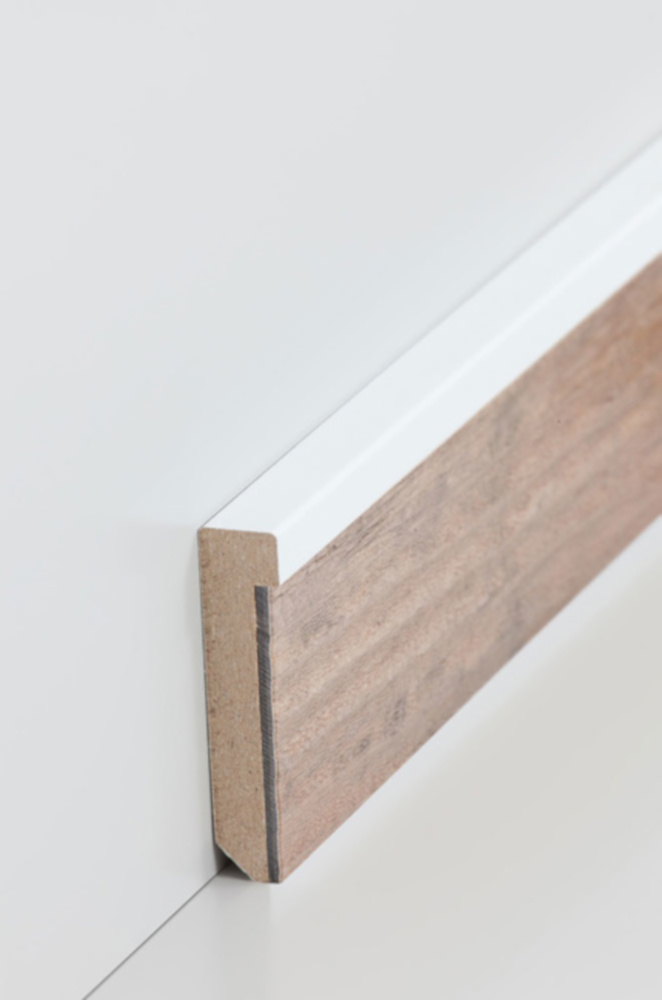 SÜDBROCK MDF Fußleiste für Designböden 13 x 60 mm, mit Dekorfolie ummantelt, Weiß (5131), 250 cm SÜDBROCK MDF Fußleiste für Designböden 13 x 60 mm, mit Dekorfolie ummantelt, Weiß (5131), 250 cm