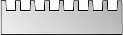 Zahnschienen 56 cm R1 für Rakel mit Klemmleiste