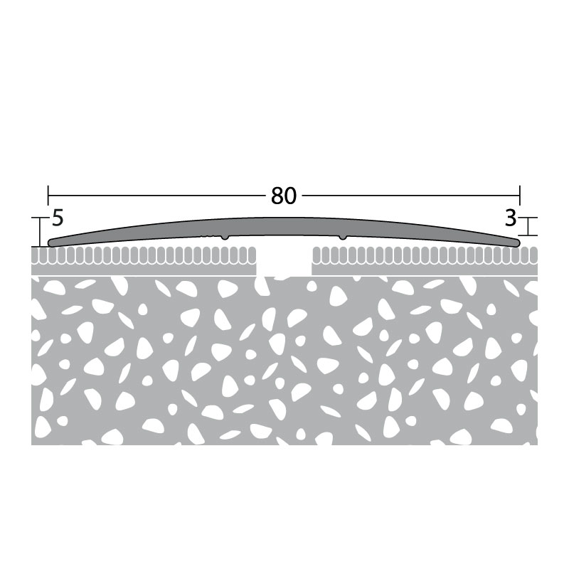 PRINZ Alu Übergangsprofil Nr. 118 U, 80 mm, 270 cm, edelstahloptik matt PRINZ Alu Übergangsprofil Nr. 118 U, 80 mm, 270 cm, edelstahloptik matt