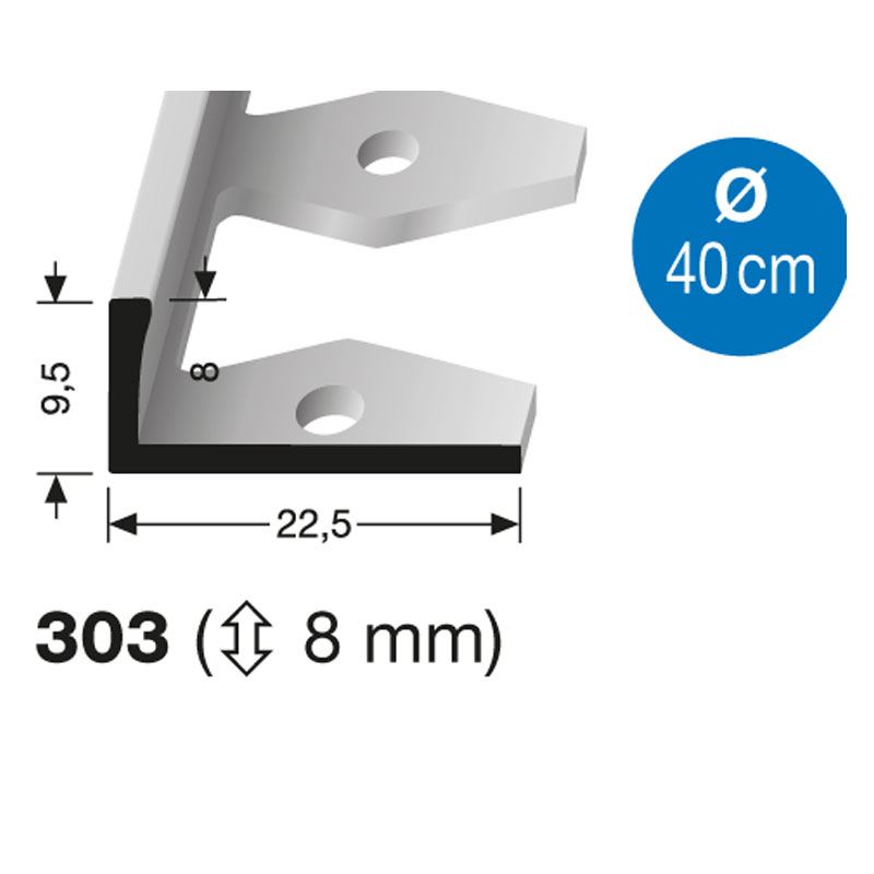 Küberit E-B Fliesenabschlussprofil Typ 303 250cm, 8mm, bronze Küberit E-B Fliesenabschlussprofil Typ 303 250cm, 8mm, bronze