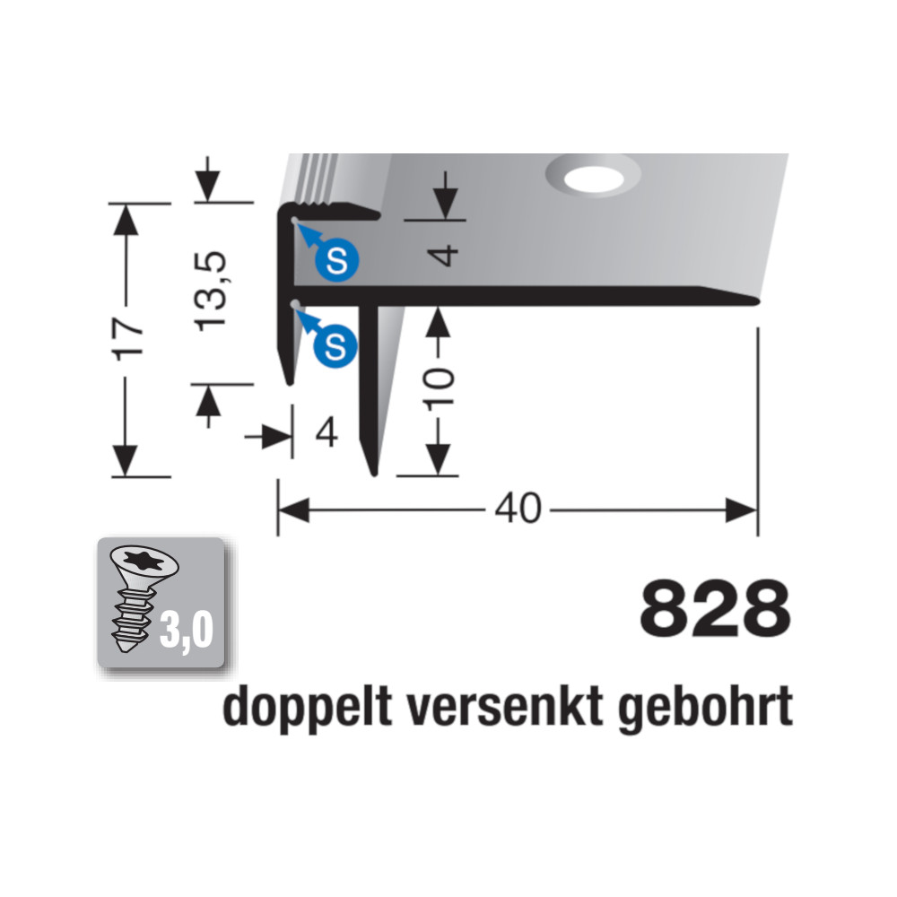 Küberit Treppenkantenprofil Typ 828, 500 cm, bronze (F6) Küberit Treppenkantenprofil Typ 828, 500 cm, bronze (F6)