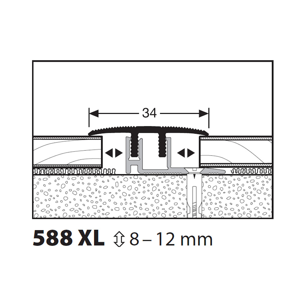 Küberit Übergangsprofil Euro-Clip Typ 588 XL, 300 cm, edelstahloptik (F2) Küberit Übergangsprofil Euro-Clip Typ 588 XL, 300 cm, edelstahloptik (F2)