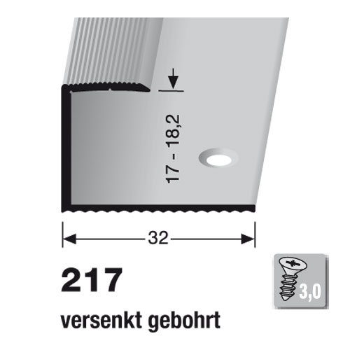 Küberit Alu Einfassprofil Typ 217, 17-18,2 mm, 270 cm bronze (F6) Küberit Alu Einfassprofil Typ 217, 17-18,2 mm, 270 cm bronze (F6)