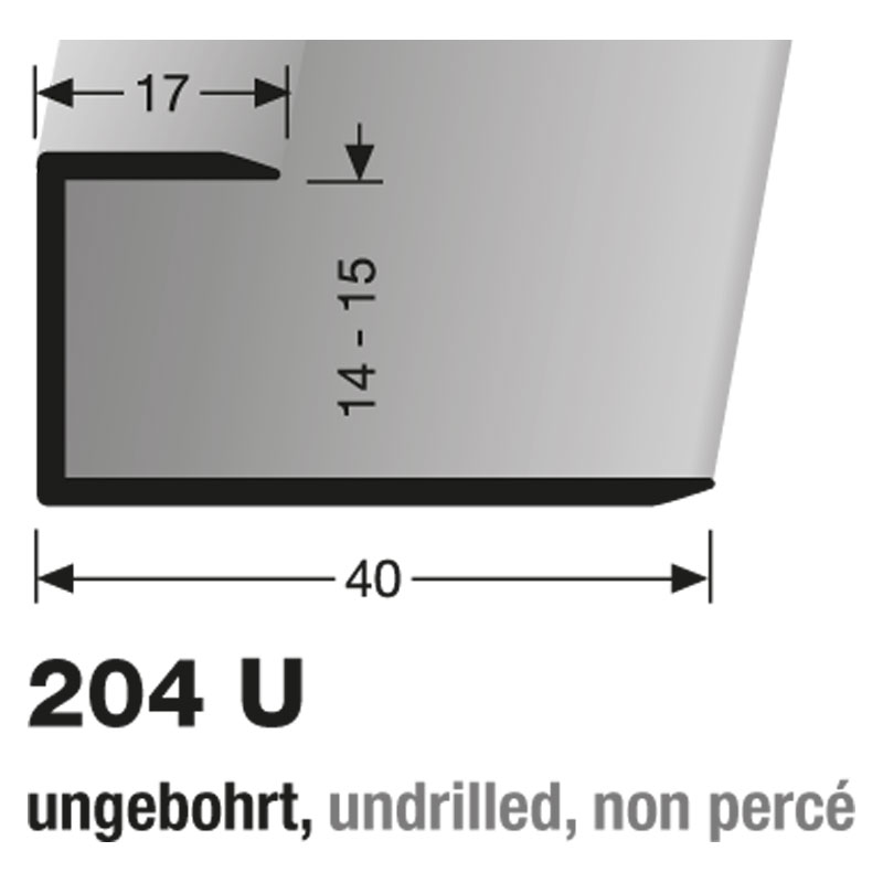 Küberit Alu Einfaßprofil Typ 204 U, 14-15mm, 90 cm, bronze (F6) Küberit Alu Einfaßprofil Typ 204 U, 14-15mm, 90 cm, bronze (F6)