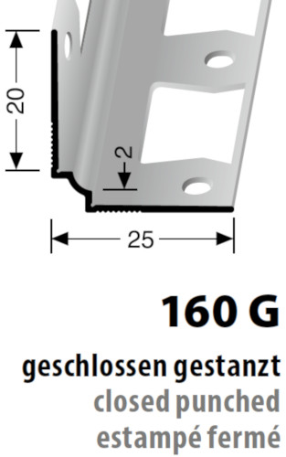 Küberit Wand- und Tapetenprofil Innenecke Typ 160 G, 270 cm, Silber (F4) Küberit Wand- und Tapetenprofil Innenecke Typ 160 G, 270 cm, Silber (F4)
