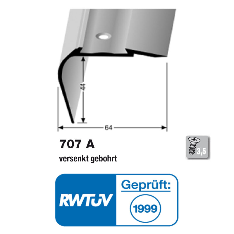 Küberit Alu Winkelprofil Typ 707 A, 250 cm, poliert (F3) Küberit Alu Winkelprofil Typ 707 A, 250 cm, poliert (F3)