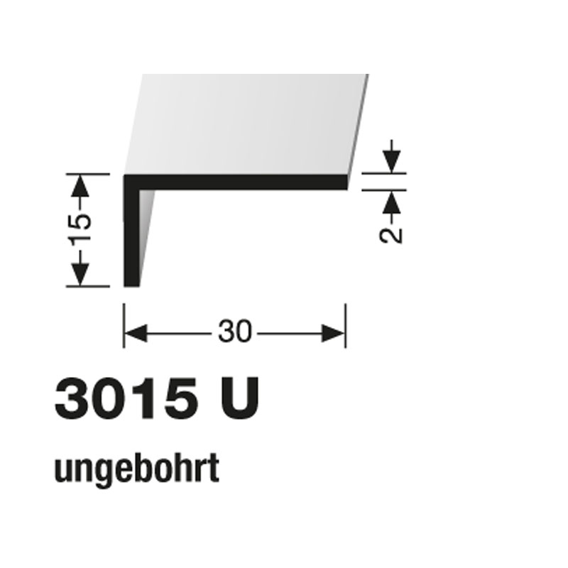 Küberit Winkelprofil Typ 3015 U, 250 cm, Messing (F7)