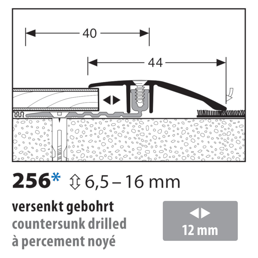 Küberit Anpassungsprofil PPS®-Champion smart 4.0 Typ 256, 100 cm, edelstahloptik (F2G) Küberit Anpassungsprofil PPS®-Champion smart 4.0 Typ 256, 100 cm, edelstahloptik (F2G)