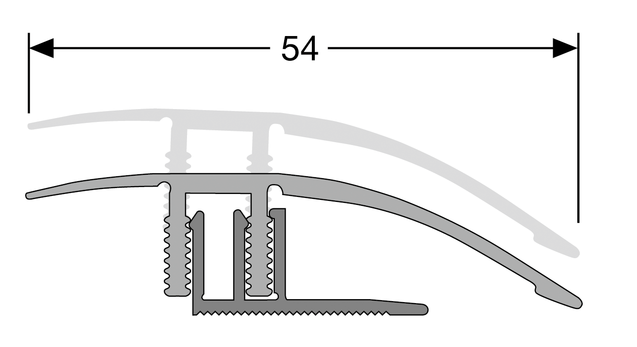 Küberit Anpassungsprofil Typ 586, 90 cm, edelstahloptik (F2)