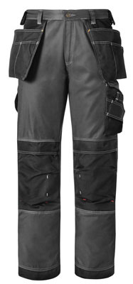 Bundhose DuraTwillT Gr. 160 grau/schwarz m. Holstertaschen
