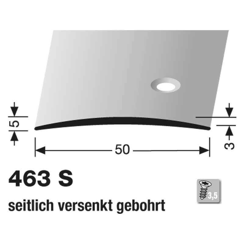 Küberit Alu Übergangsprofil 50 mm Typ 463, 270 cm, silber (F4)