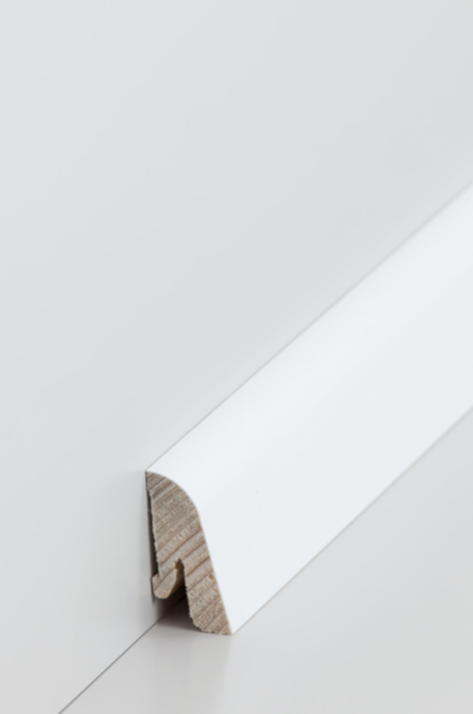 SÜDBROCK Holz - Fußleiste 19x38mm 250cm Echtholz furniert, Weiß