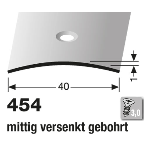Küberit Übergangsprofil 40 mm, 1,0 mm Typ 454, 100 cm, edelstahl poliert (F8) Küberit Übergangsprofil 40 mm, 1,0 mm Typ 454, 100 cm, edelstahl poliert (F8)