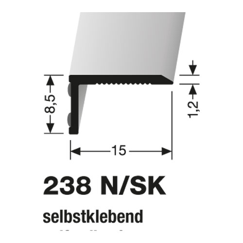 Küberit Winkelprofil Typ 238 N/SK, 270 cm, bronze (F6) Küberit Winkelprofil Typ 238 N/SK, 270 cm, bronze (F6)