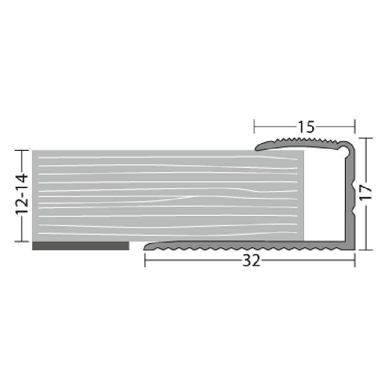 Laminat Einf.-Prof.12-14 s 270 silber elox. 12-14mm Laminat Einf.-Prof.12-14 s 270 silber elox. 12-14mm