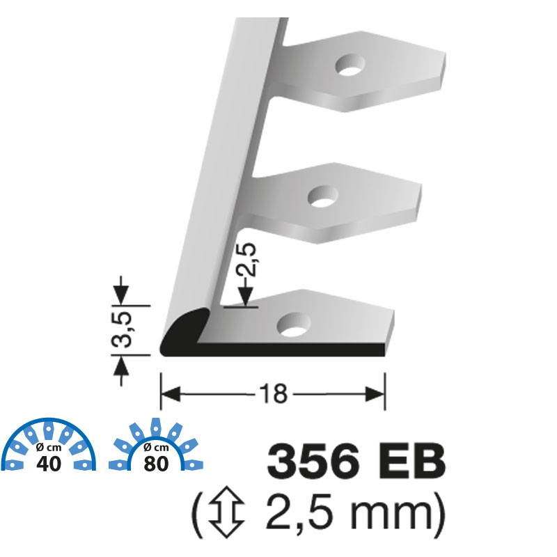 Küberit Einfassprofil Typ 356 EB, 250 cm, silber (F4) Küberit Einfassprofil Typ 356 EB, 250 cm, silber (F4)