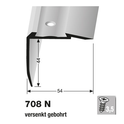 Küberit Alu Sicherheitstreppenkante, 44 x 54 mm, Typ 708N
