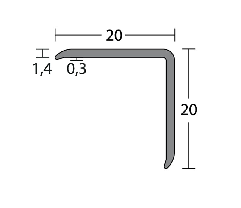 PRINZ Alu Eckschutzwinkel Nr. 280, 20 x 20 mm, silber, in verschiedenen Längen PRINZ Alu Eckschutzwinkel Nr. 280, 20 x 20 mm, silber, in verschiedenen Längen