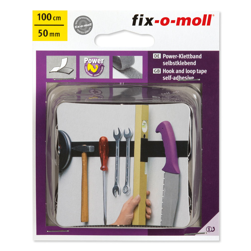 fix-o-moll Power-Klettband 100 cm x 50 mm, SK, schwarz fix-o-moll Power-Klettband 100 cm x 50 mm, SK, schwarz