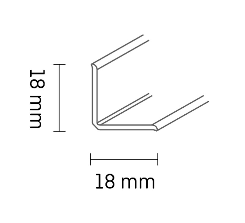 Döllken Knickwinkel basic 18 x 18 mm, weiß (1137), Rolle á 5 lfm.