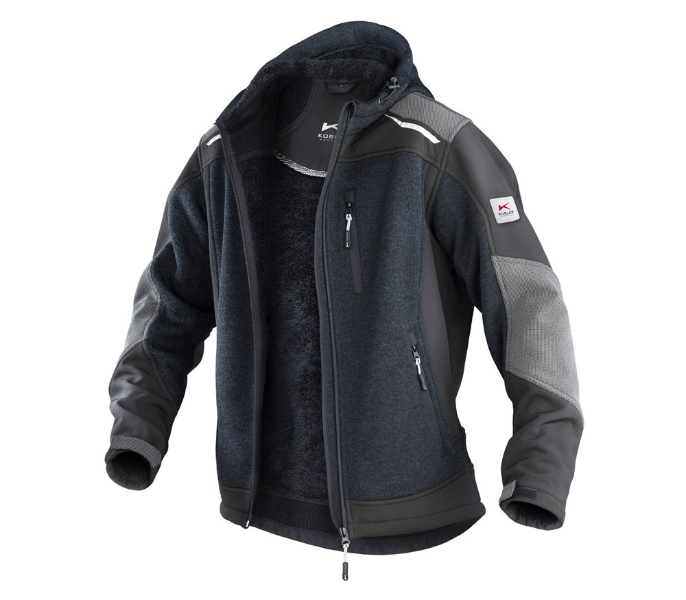 Kübler Strickjacke dunkelgrau/schwarz, Gr. 3XL Kübler Strickjacke dunkelgrau/schwarz, Gr. 3XL