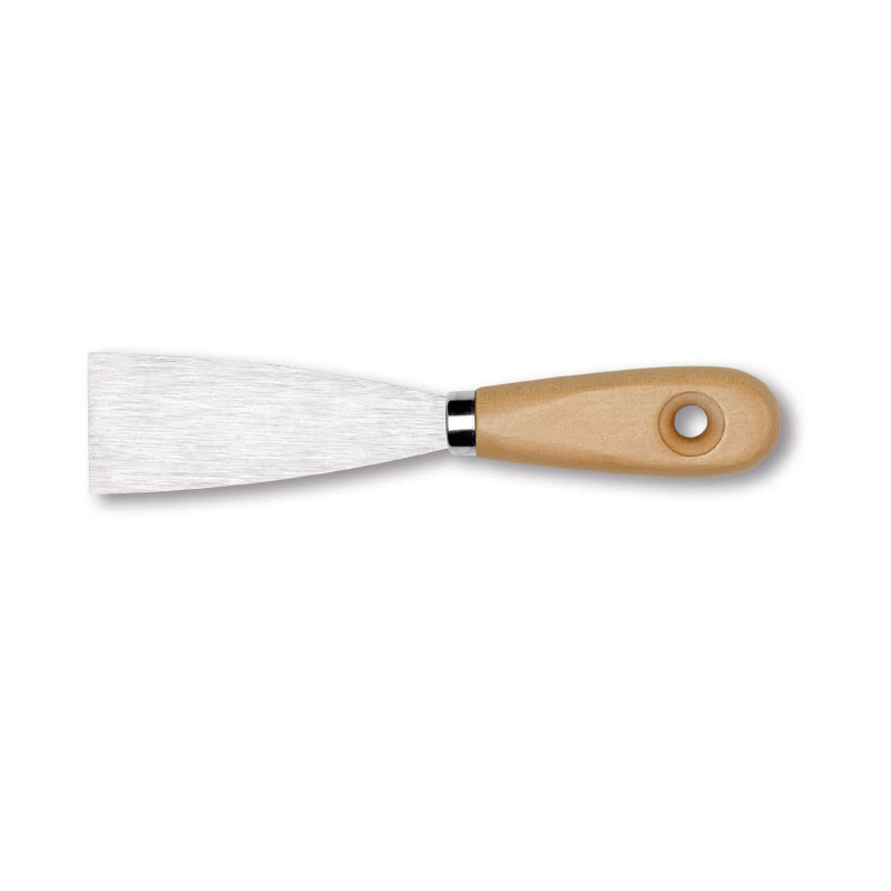 Spachtel mit Stahlblatt halbflexibel, Kunststoffgriff, Holzoptik, 80 mm Spachtel mit Stahlblatt halbflexibel, Kunststoffgriff, Holzoptik, 80 mm
