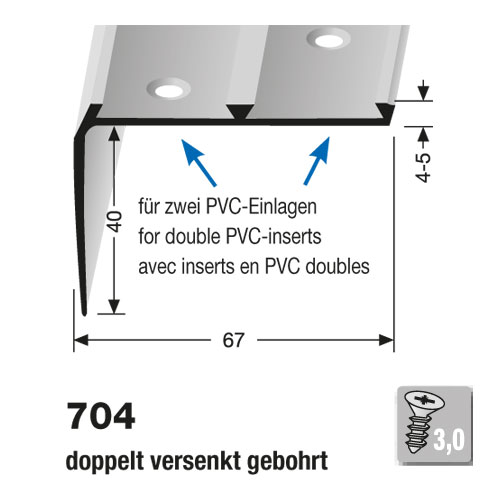 Küberit Alu Winkelprofil Typ 704, 250 cm, silber (F4) Küberit Alu Winkelprofil Typ 704, 250 cm, silber (F4)