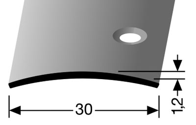 KÜBERIT Messing Ü.-Schiene 30x1.2 seitl. gebohrt 500cm KÜBERIT Messing Ü.-Schiene 30x1.2 seitl. gebohrt 500cm