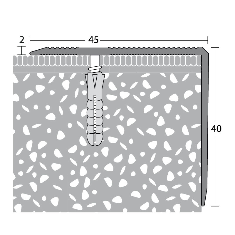 PRINZ Treppenkantenprofil Nr. 294, 45 x 40 mm in verschiedenen Farben