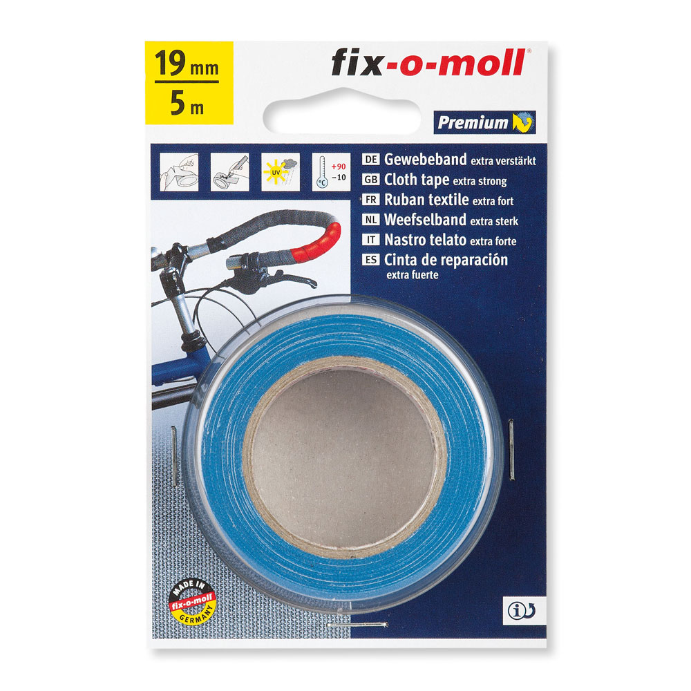 fix-o-moll Gewebeband, extra verstärkt, 5 m x 19 mm, blau fix-o-moll Gewebeband, extra verstärkt, 5 m x 19 mm, blau