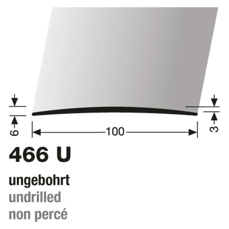 Küberit Alu Übergangsprofil Typ 466 U, ungebohrt, 100 cm, bronze (F6)