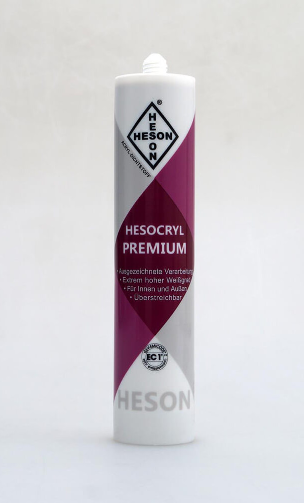 Hesocryl Premium 1K Acryldichtmasse 310 ml. überstreichbar und sehr emissionsarm, Premiumweiß
