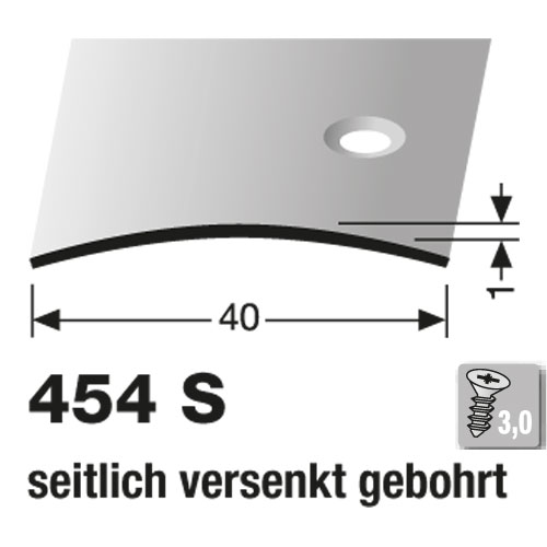 Küberit Übergangsprofil 40 mm, Typ 454 S, 100 cm, Edelstahl poliert (F8) Küberit Übergangsprofil 40 mm, Typ 454 S, 100 cm, Edelstahl poliert (F8)