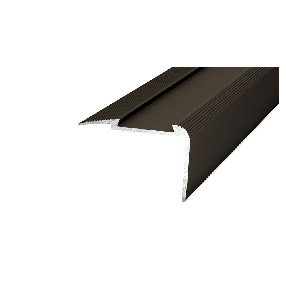 PRINZ Alu Treppenkantenprofil Nr. 193 (Kombiprofil) 54 x 27 mm, 500 cm, bronze