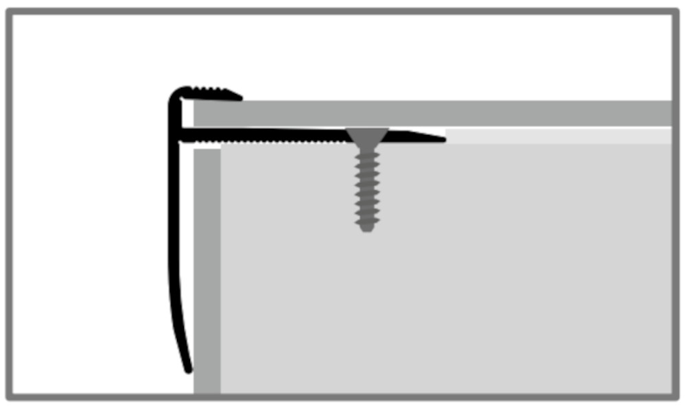 Küberit Alu Einfassprofil (Treppenkantenprofil) Typ 816, 250 cm, edelstahloptik (F2)