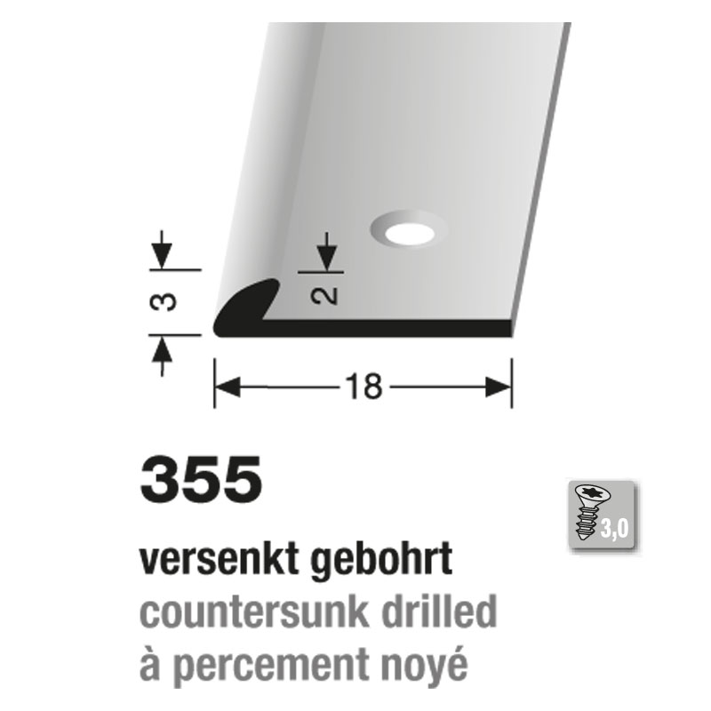 Küberit Alu Abschlussprofil Typ 355 250 cm, edelstahloptik (F2) Küberit Alu Abschlussprofil Typ 355 250 cm, edelstahloptik (F2)