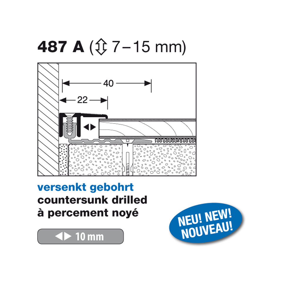 Küberit Abschlussprofil PPS Allrounder 4.0, Typ 487 A, 100 cm, silber (F4) Küberit Abschlussprofil PPS Allrounder 4.0, Typ 487 A, 100 cm, silber (F4)