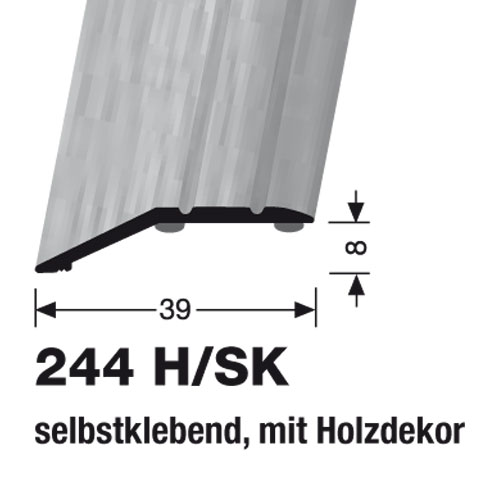 KÜBERIT Abschlußprofil Typ 244H/SK 8mm 270 cm, buche dunkel (H20)