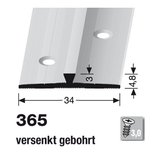 KÜBERIT Alu Abschlussprofil Typ 365, 300 cm, silber (F4) KÜBERIT Alu Abschlussprofil Typ 365, 300 cm, silber (F4)